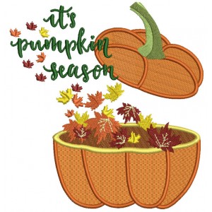 It's Pumpkin Season Filled Machine Embroidery Design Digitized Pattern